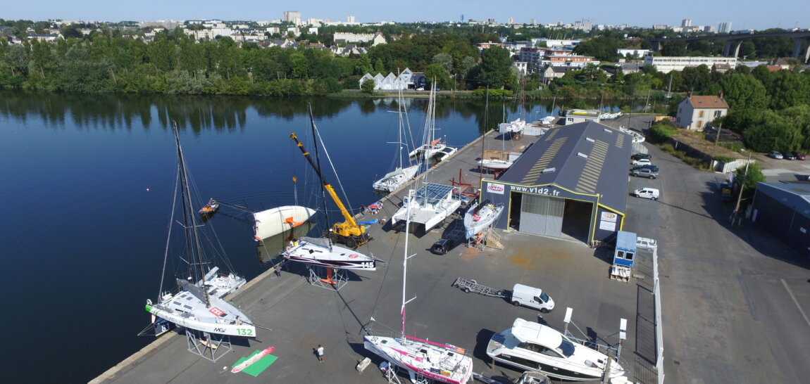 vue aérienne du chantier V1D2 à Caen